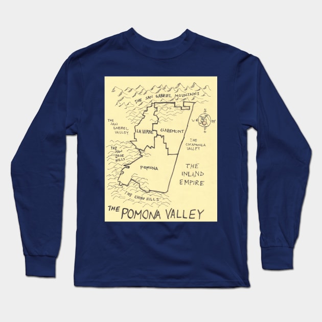 The Pomona Valley Long Sleeve T-Shirt by PendersleighAndSonsCartography